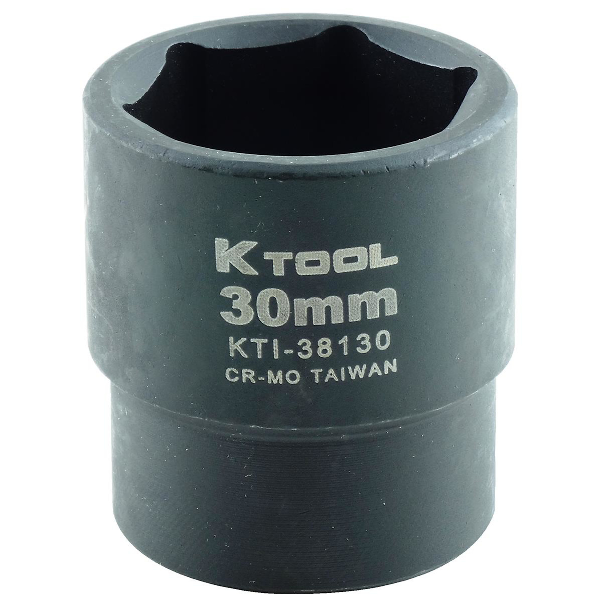K Tool International Impact Socket — 30mm, 1/2in. Drive, 6-Point, Chrome-Moly Steel, Model# KTI38130